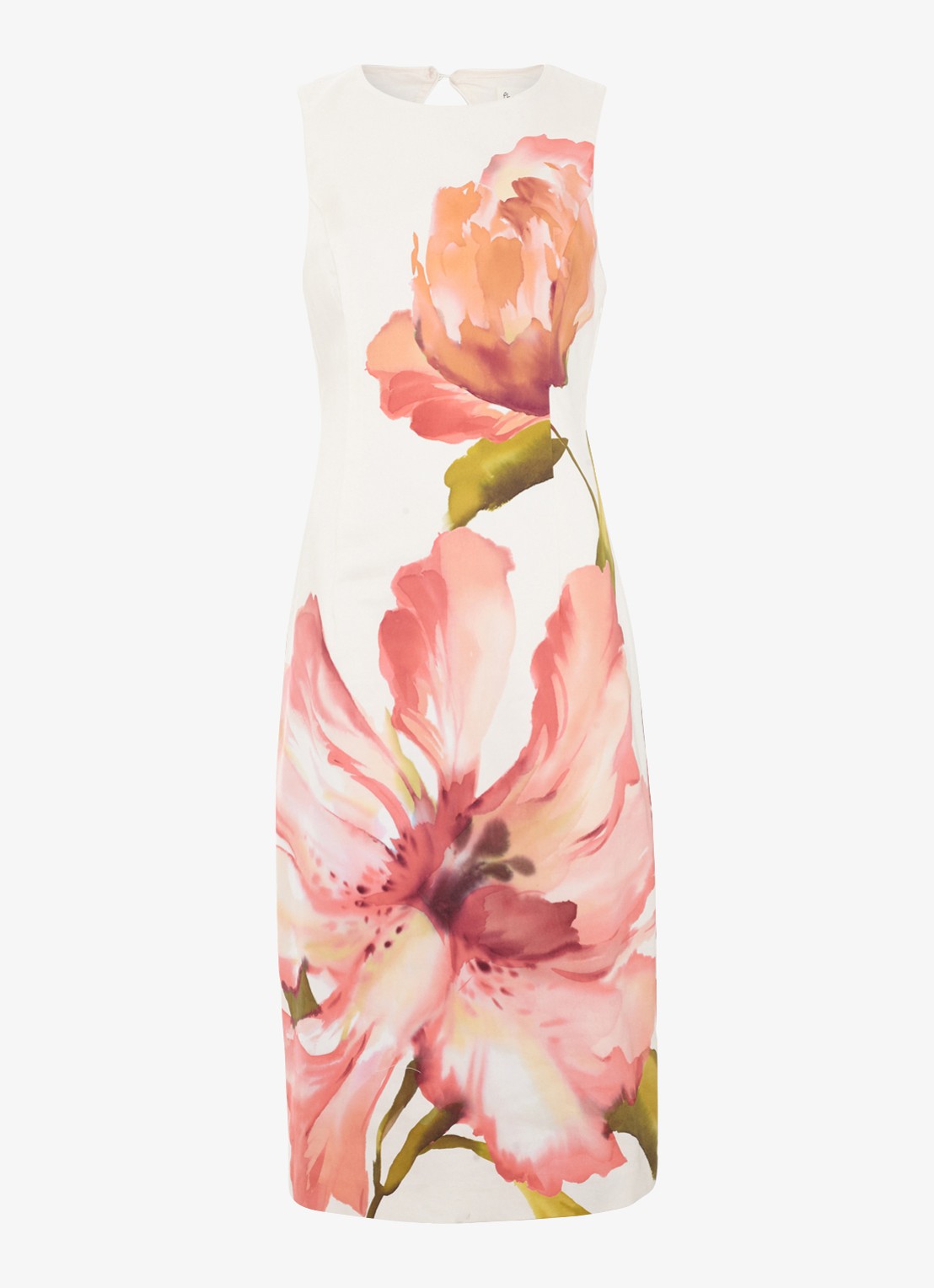 Phase Eight Nadina midi jurk met bloemenprint - voorkant 2 gebroken wit
