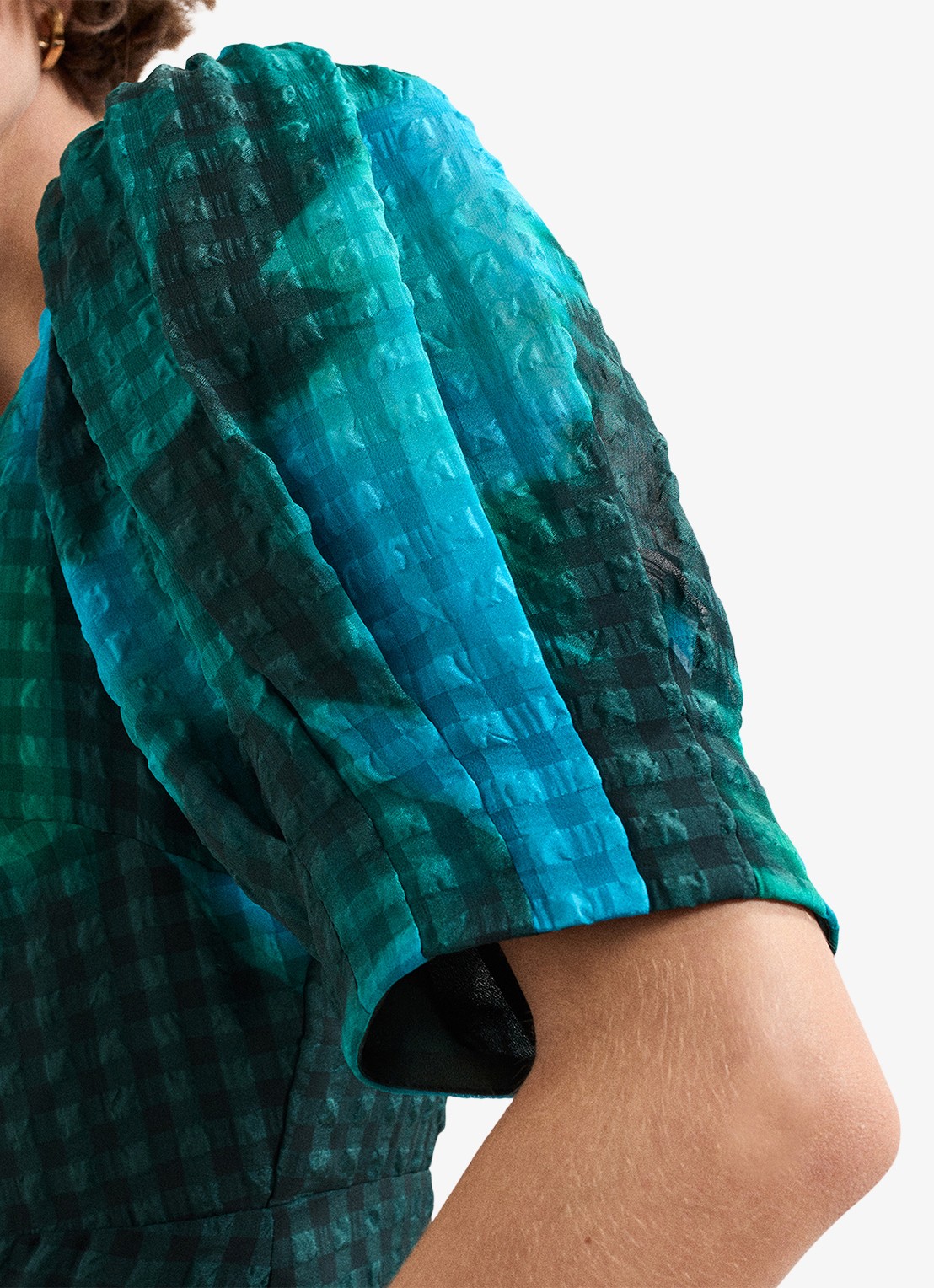 Phase Eight Nancy midi jurk met bloemenprint - detail 5 zeegroen