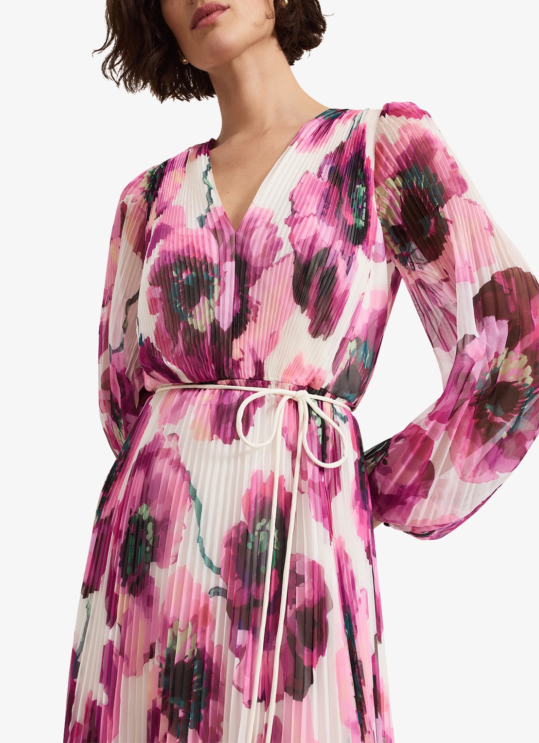 Phase Eight Natalia maxi jurk met bloemenprint - detail 2 roze