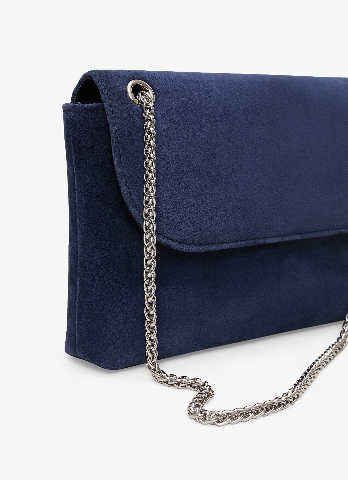 Phase Eight Navy clutch van suède - detail 3 donkerblauw