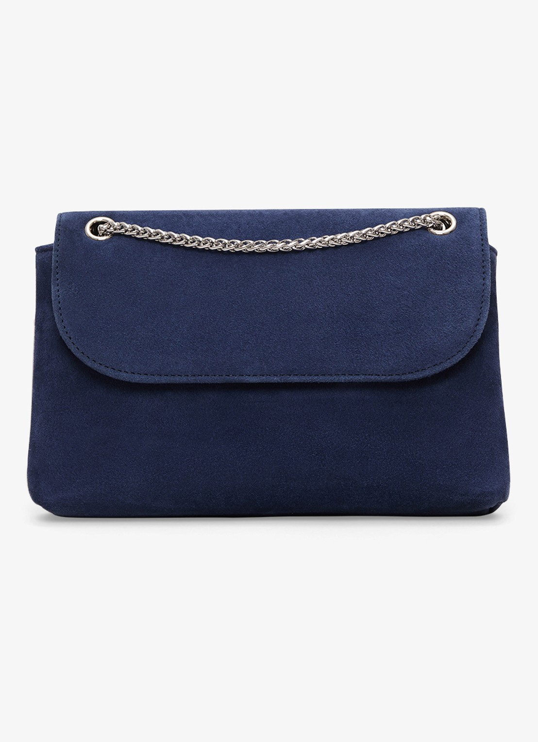 Phase Eight Navy clutch van suède - voorkant 6 donkerblauw