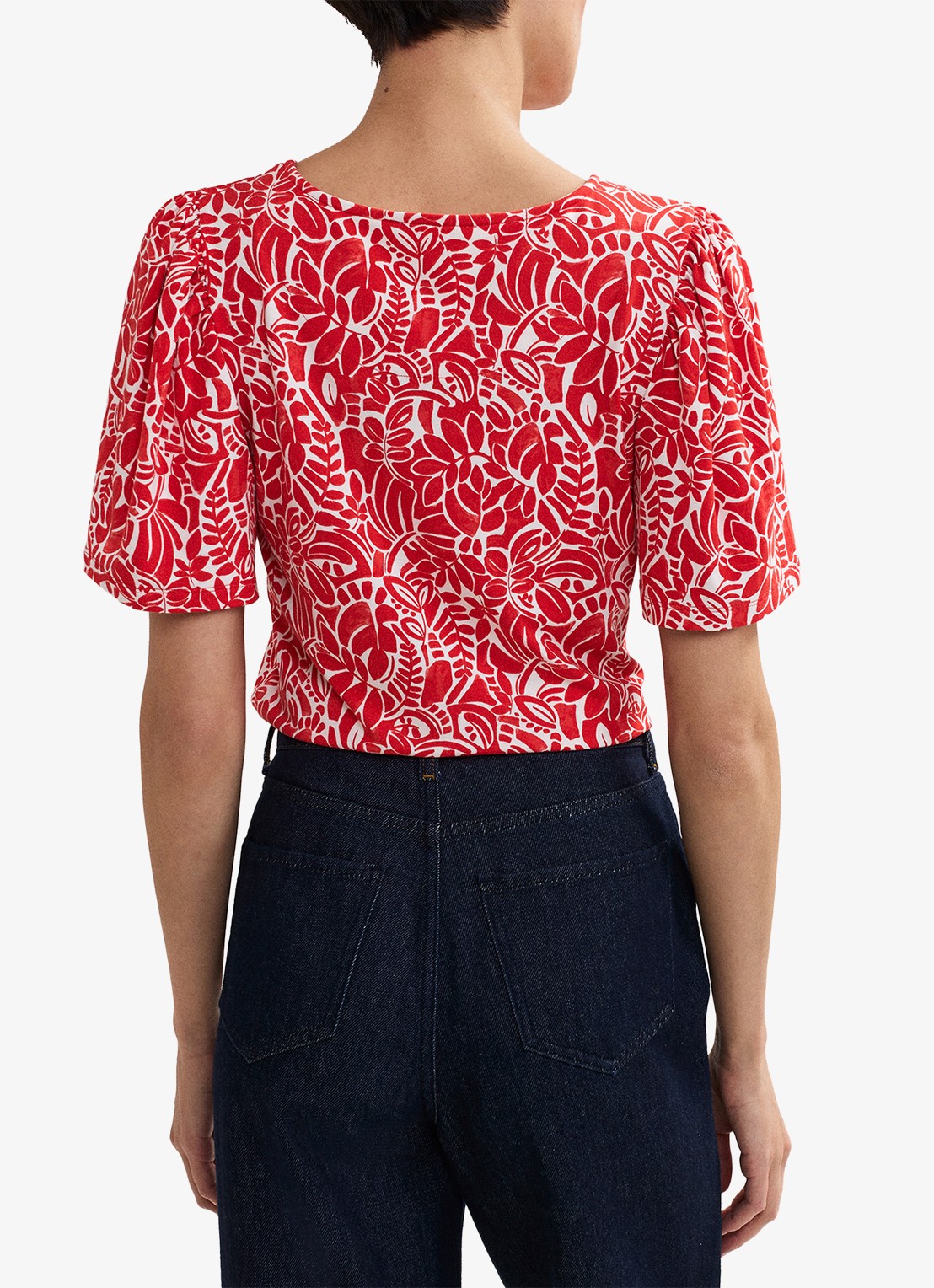 Phase Eight Nayana top met bloemenprint - achterkant 8 rood