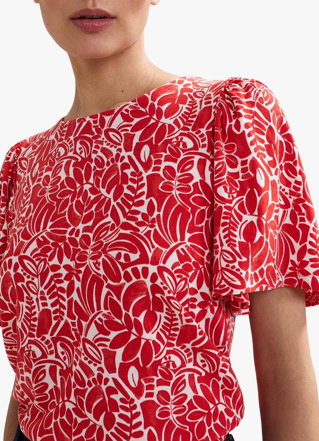 Phase Eight Nayana top met bloemenprint - detail 2 rood