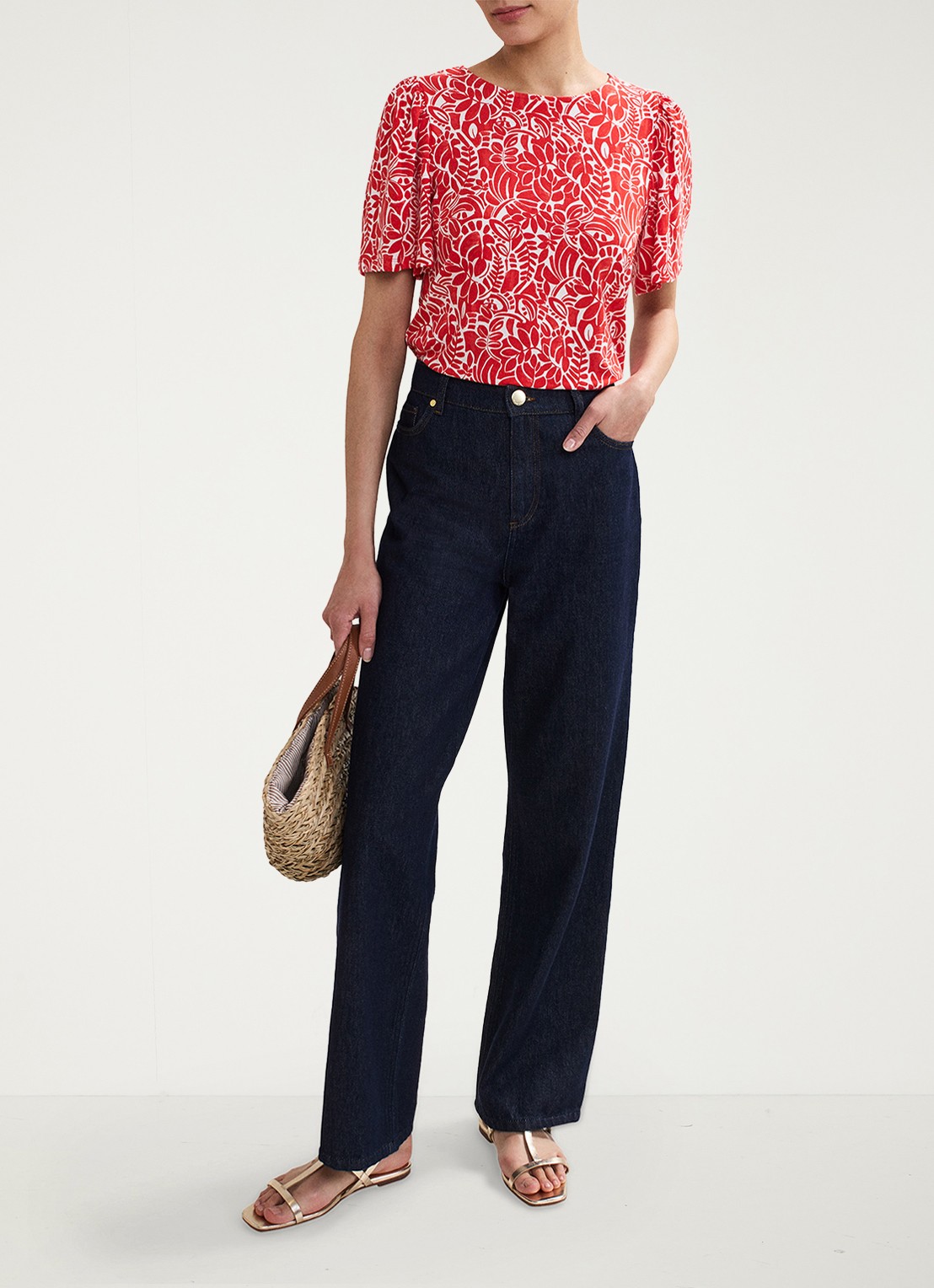 Phase Eight Nayana top met bloemenprint - voorkant 7 rood