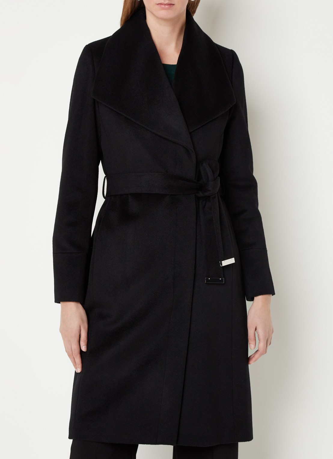 Phase Eight Nicci Belted Coat Black 08 - detail 4 zwart