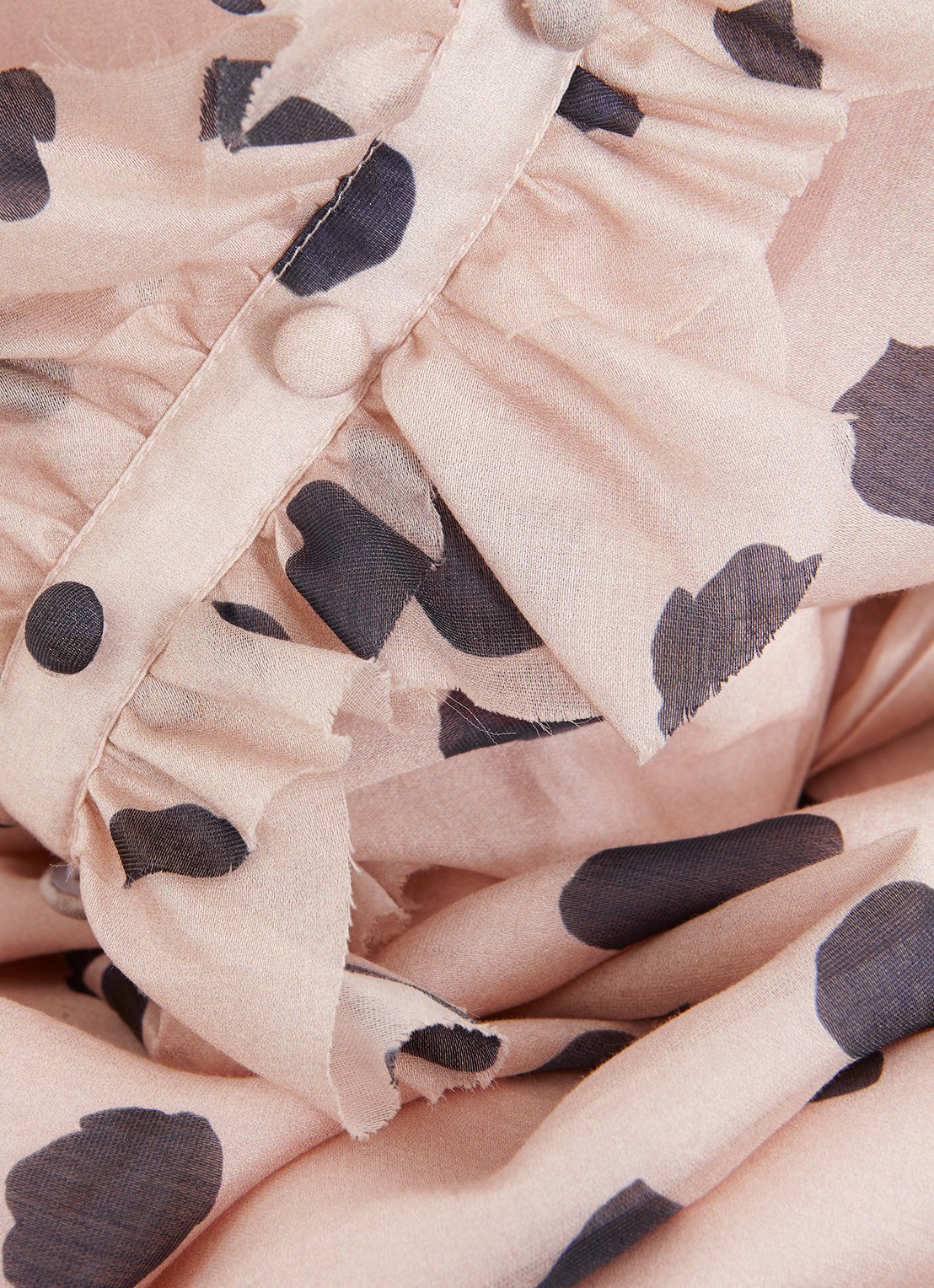 Phase Eight Nicola midi jurk  met stippenprint en strikceintuur - detail 7 lichtroze