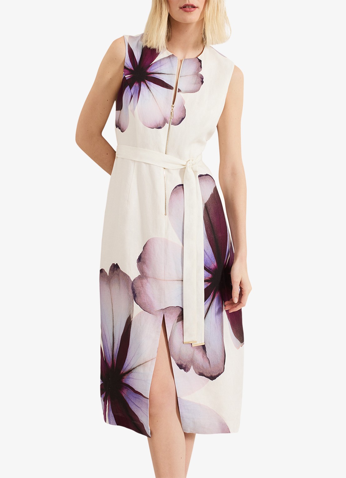 Phase Eight Nina midi jurk met bloemenprint - detail 4 ivoor