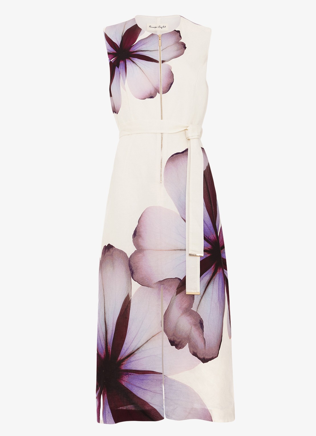 Phase Eight Nina midi jurk met bloemenprint - voorkant 2 ivoor