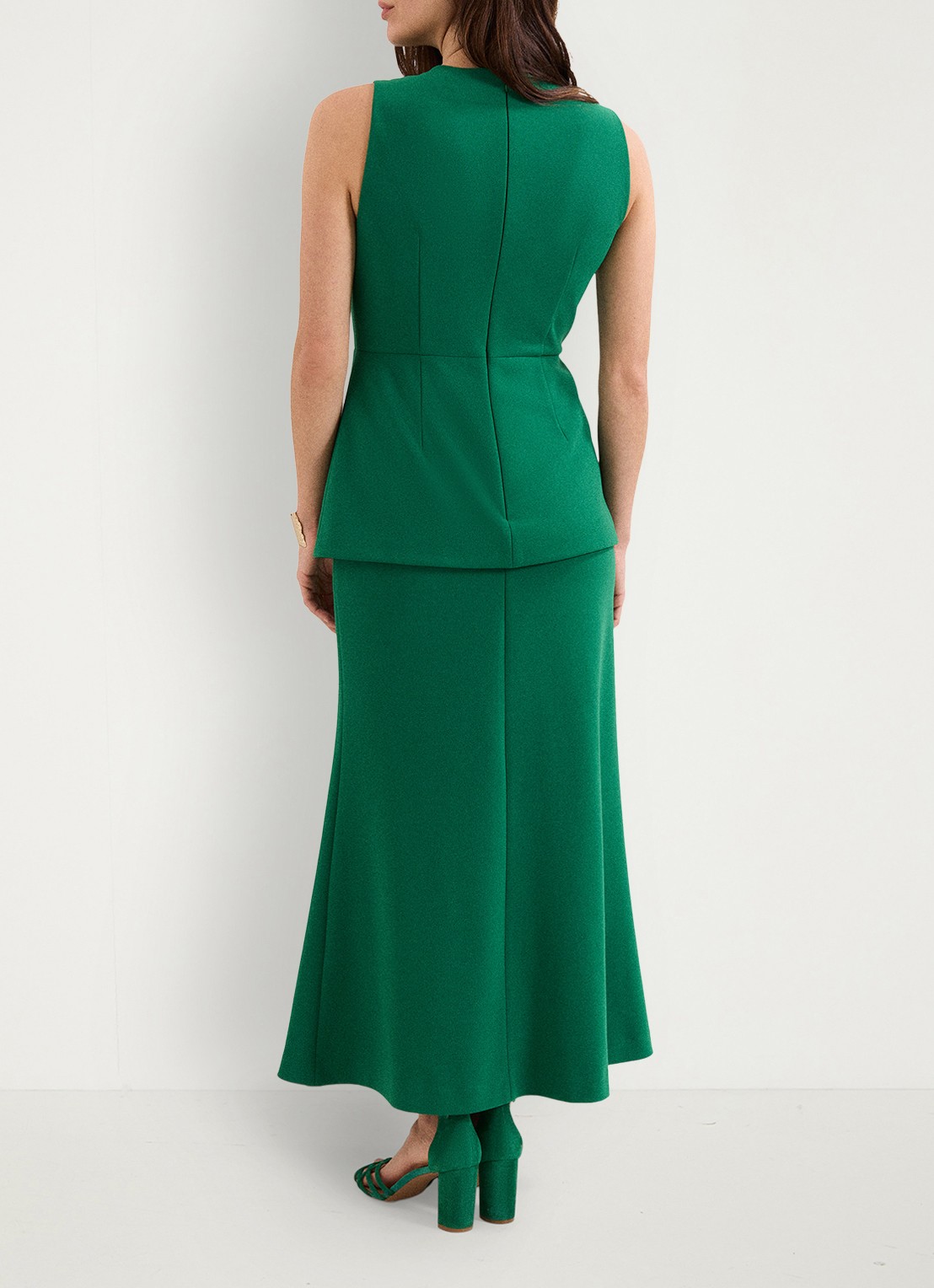 Phase Eight Nisha midi jurk met geknoopt detail - achterkant 3 zeegroen