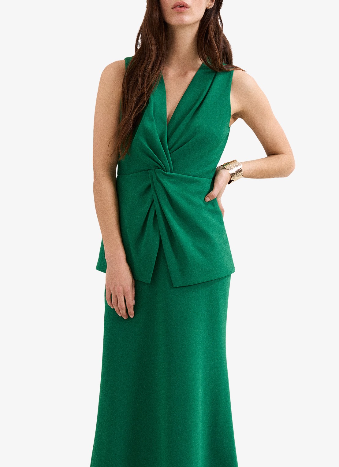 Phase Eight Nisha midi jurk met geknoopt detail - detail 4 zeegroen