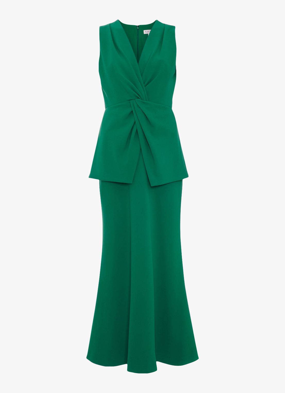 Phase Eight Nisha midi jurk met geknoopt detail - voorkant zeegroen