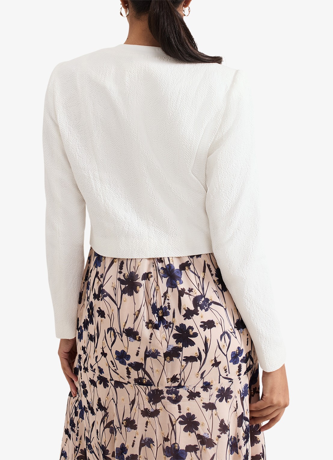 Phase Eight Olivia cropped blazer met paspelzakken - achterkant 7 wit