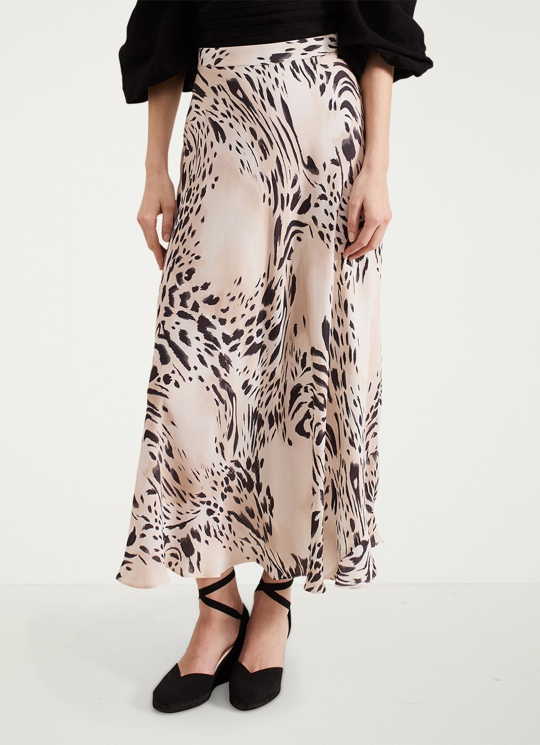 Phase Eight Orla maxi rok met dierenprint - detail 2 creme