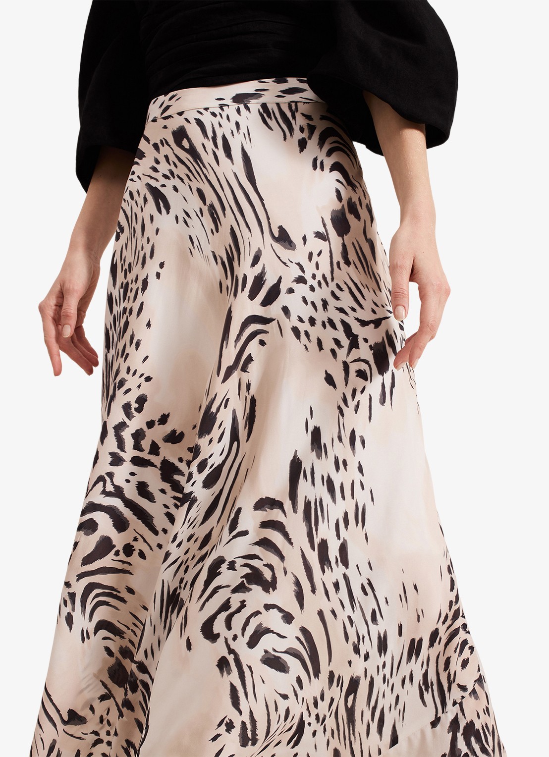 Phase Eight Orla maxi rok met dierenprint - detail 3 creme