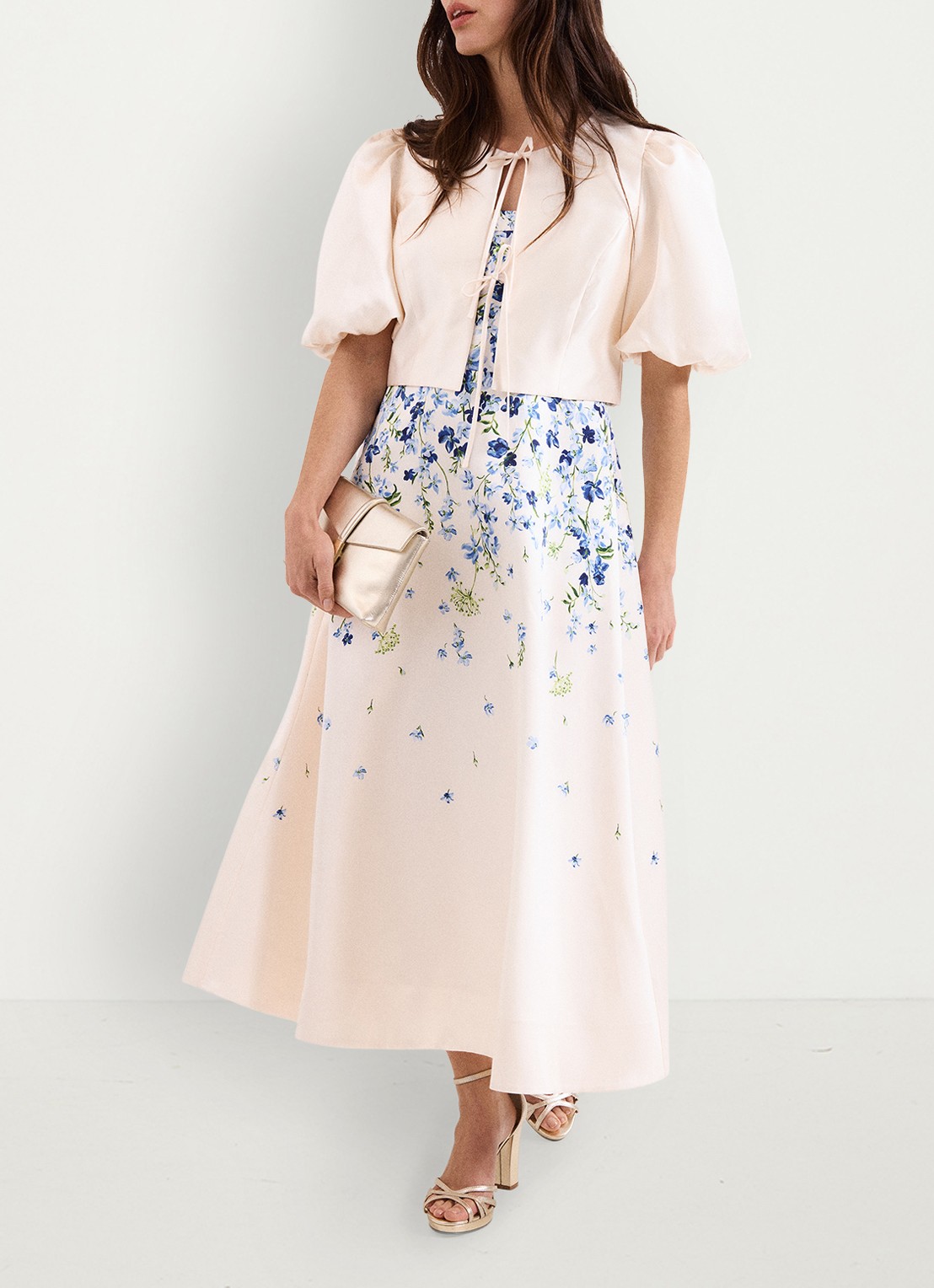 Phase Eight Orla midi jurk met bloemenprint - detail 8 blauw