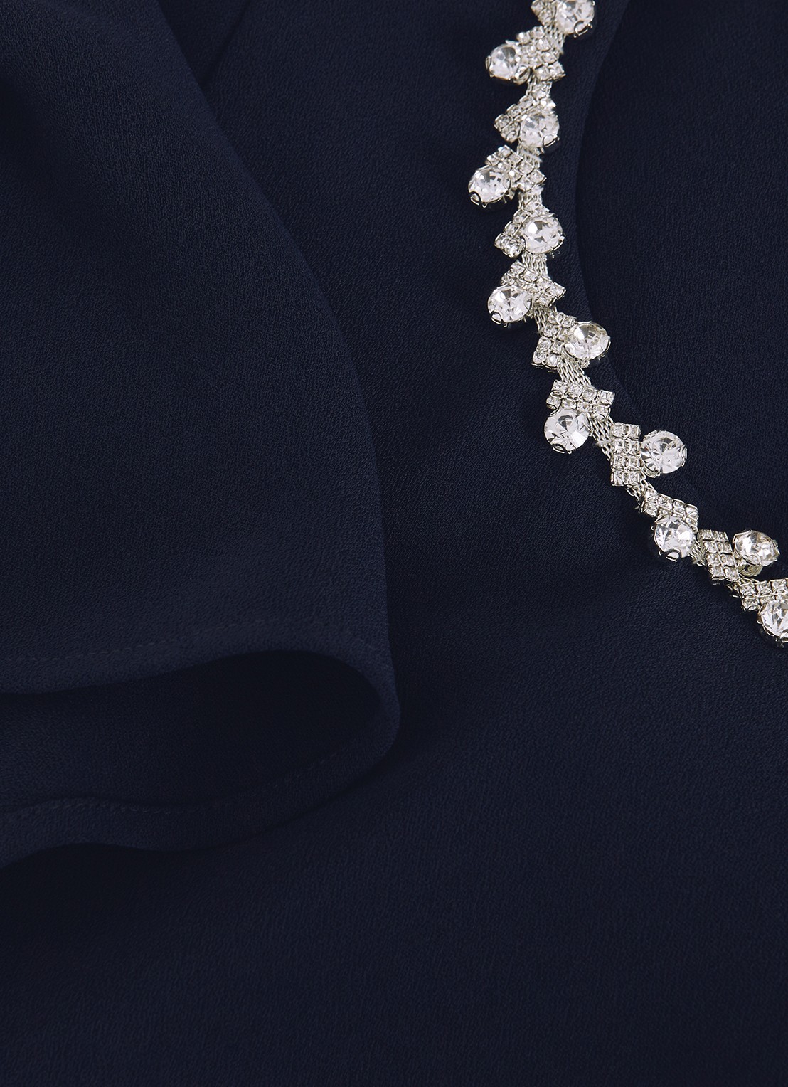 Phase Eight Orwen jumpsuit met strikceintuur - detail 7 donkerblauw