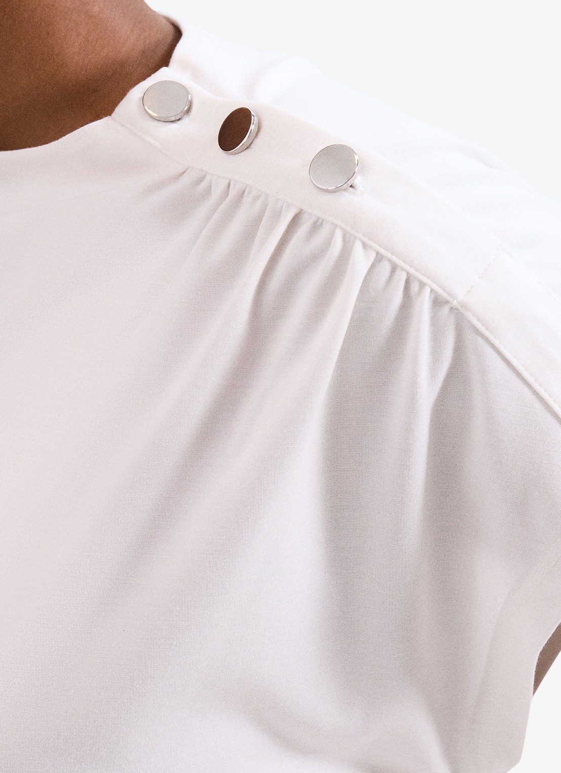 Phase Eight Paige top met gedrapeerd detail - detail 5 gebroken wit