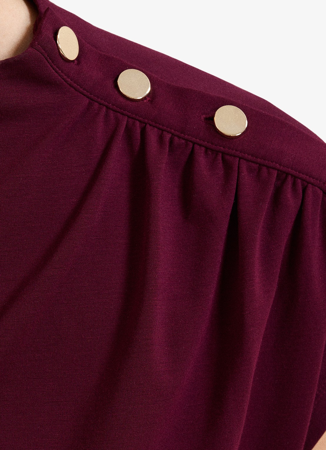 Phase Eight Paige top met gedrapeerd detail - detail 5 aubergine