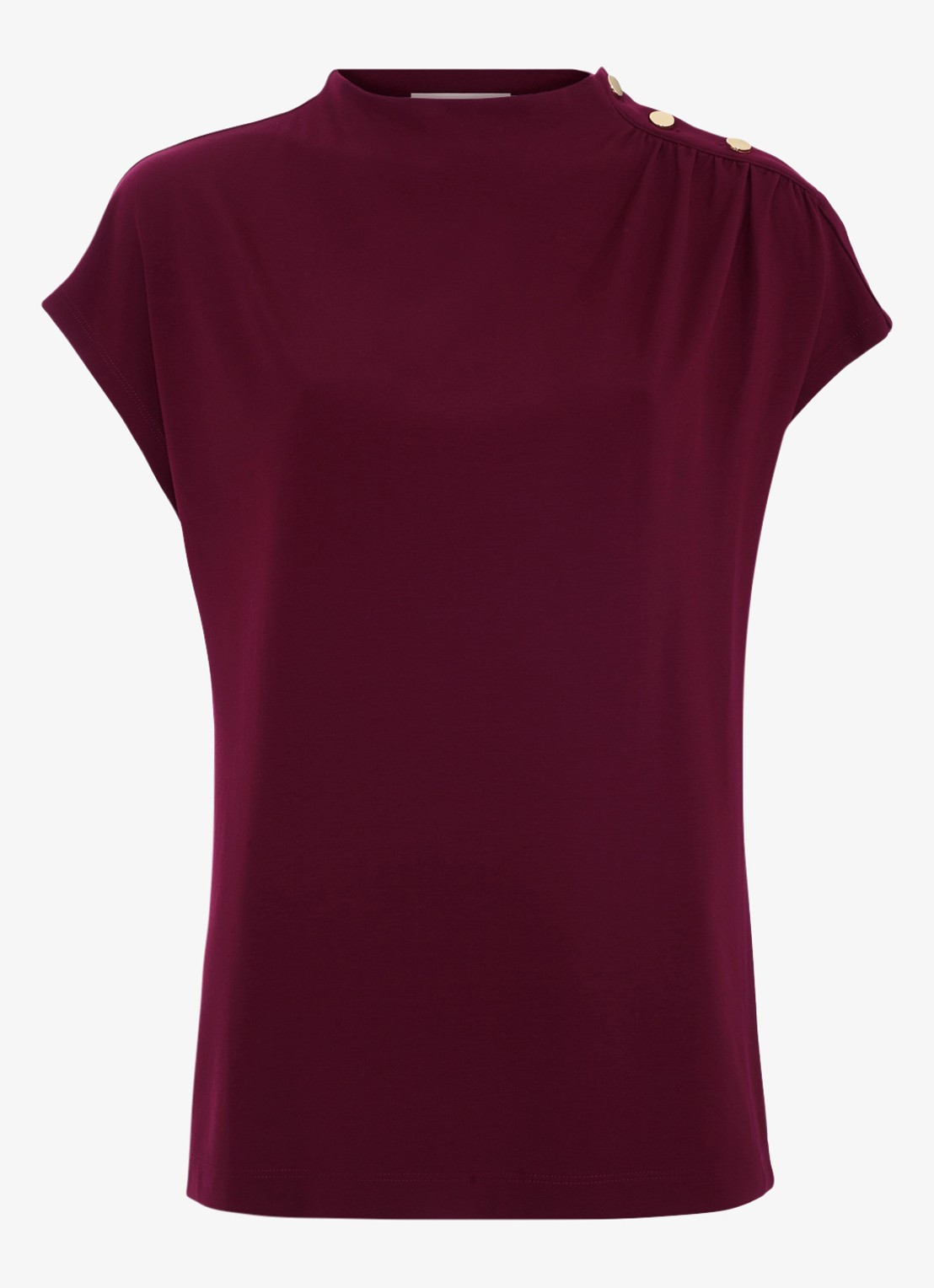 Phase Eight Paige top met gedrapeerd detail - voorkant aubergine