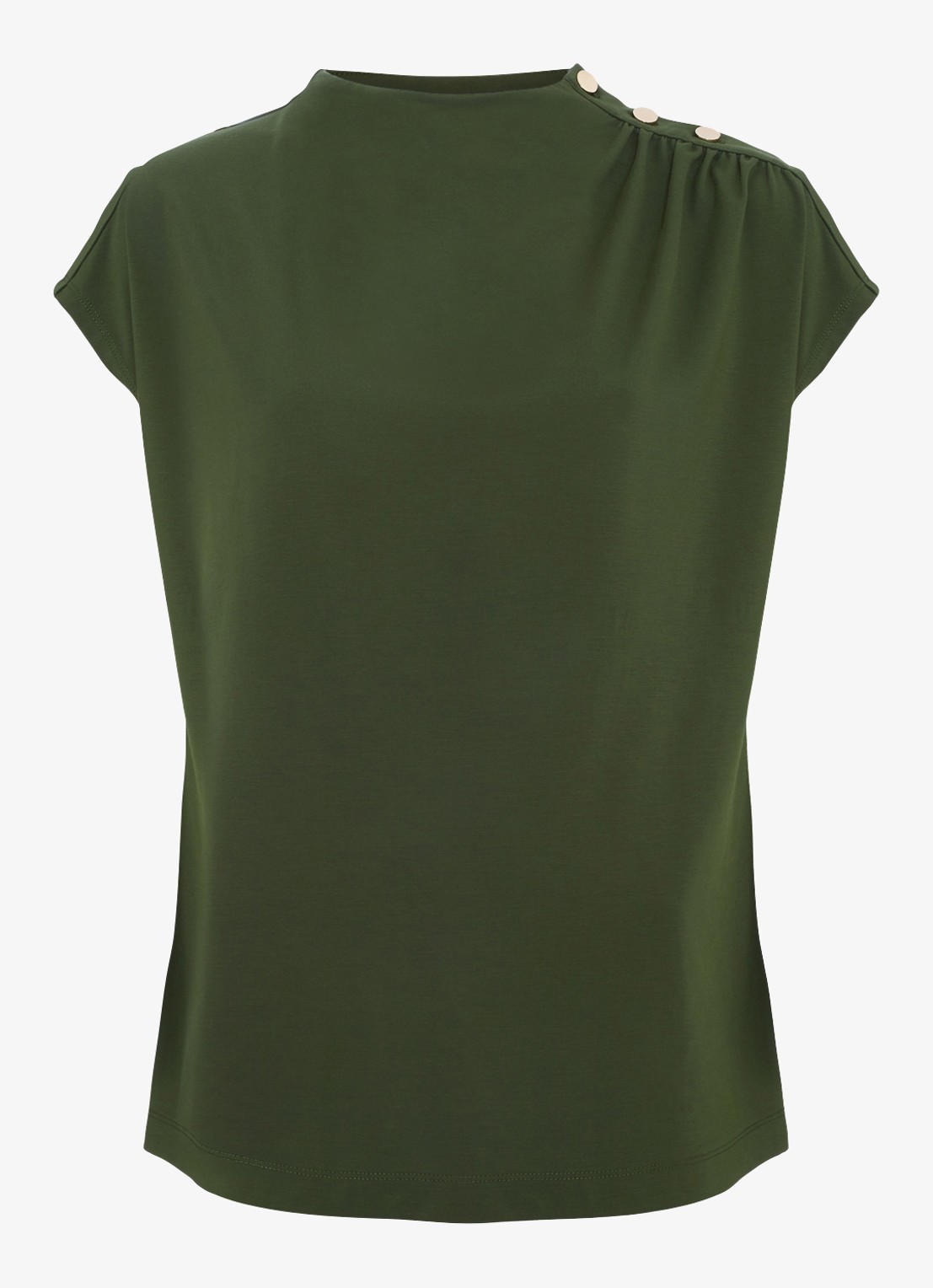 Phase Eight Paige top met geplooid detail - voorkant 6 olijfgroen