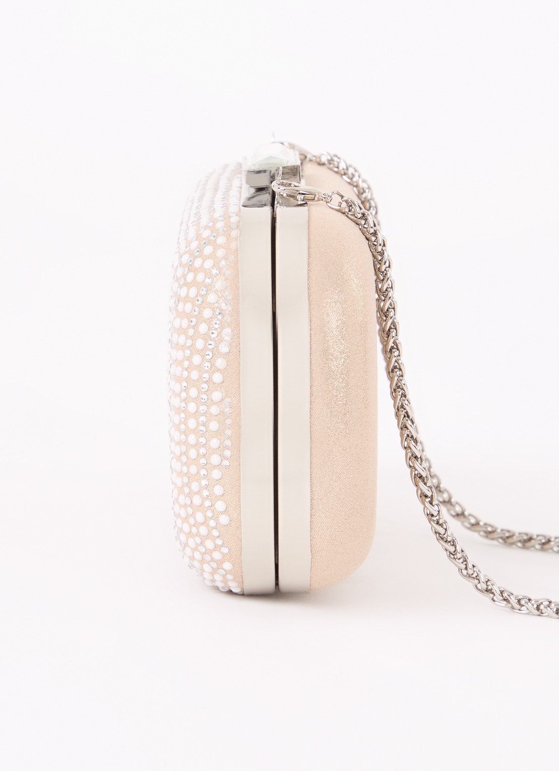 Phase Eight Pearl clutch met strass en afneembare schouderriem - detail 2 creme