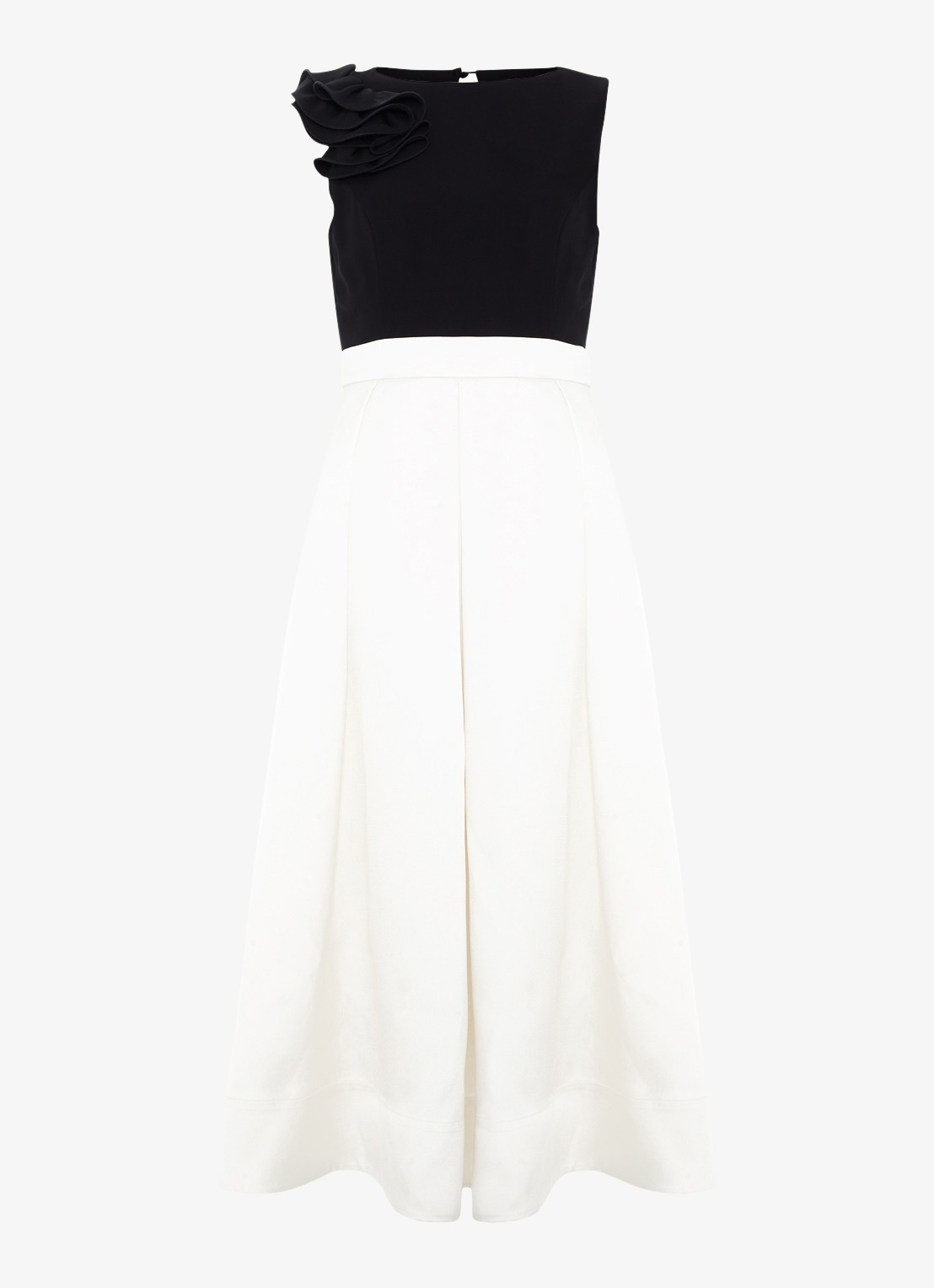 Phase Eight Perla midi jurk met steekzakken - voorkant zwart