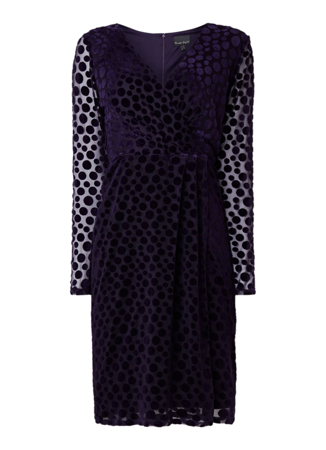 Phase Eight Perrie midi jurk met overslag - voorkant 2 aubergine