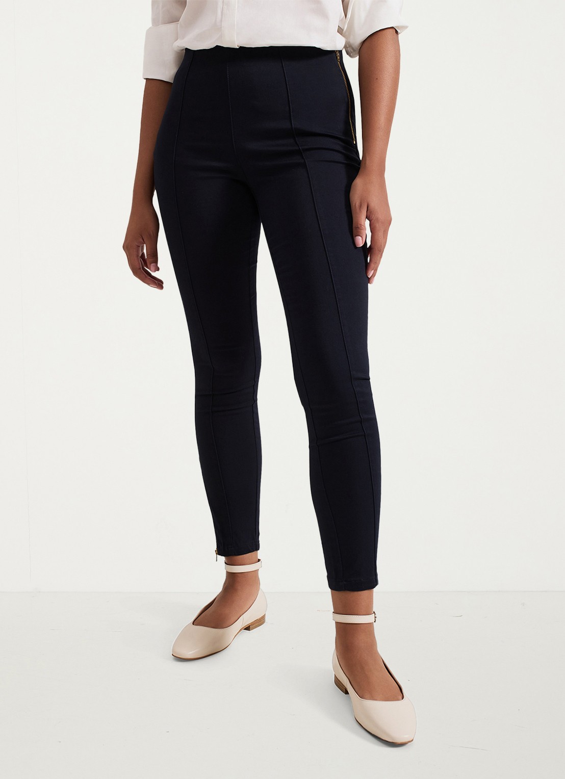 Phase Eight Petite Amina high waist cropped skinny broek - voorkant indigo