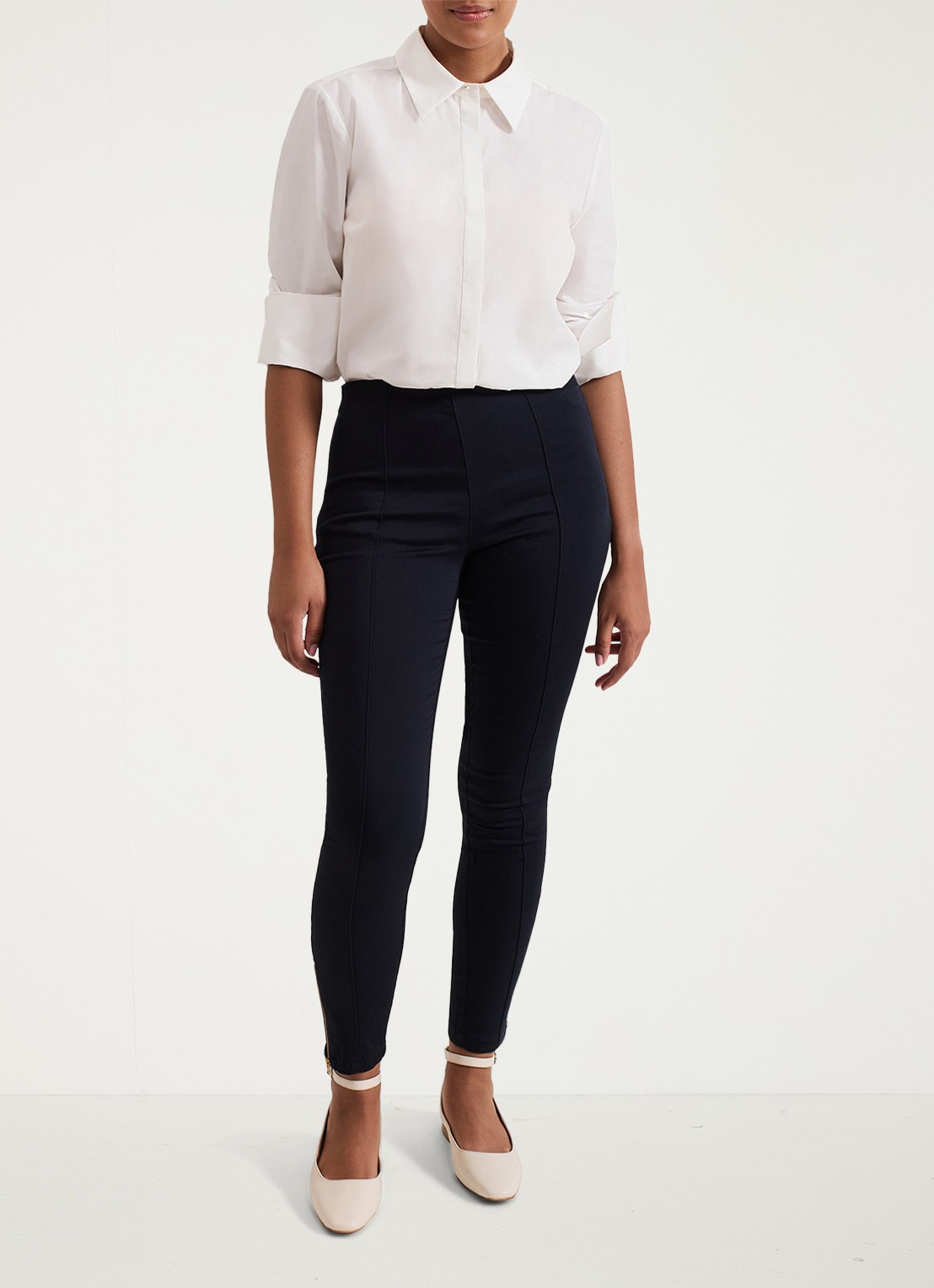 Phase Eight Petite Amina high waist cropped skinny broek - voorkant 2 indigo