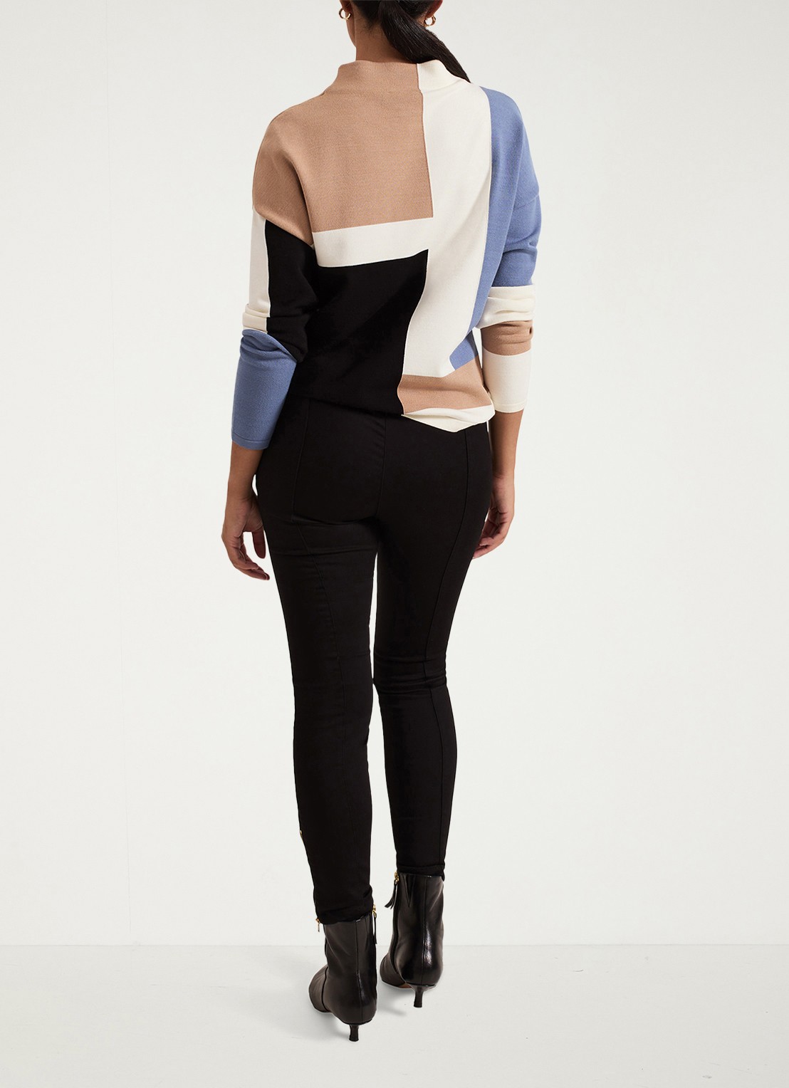 Phase Eight Petite Amina high waist cropped skinny fit broek - achterkant zwart