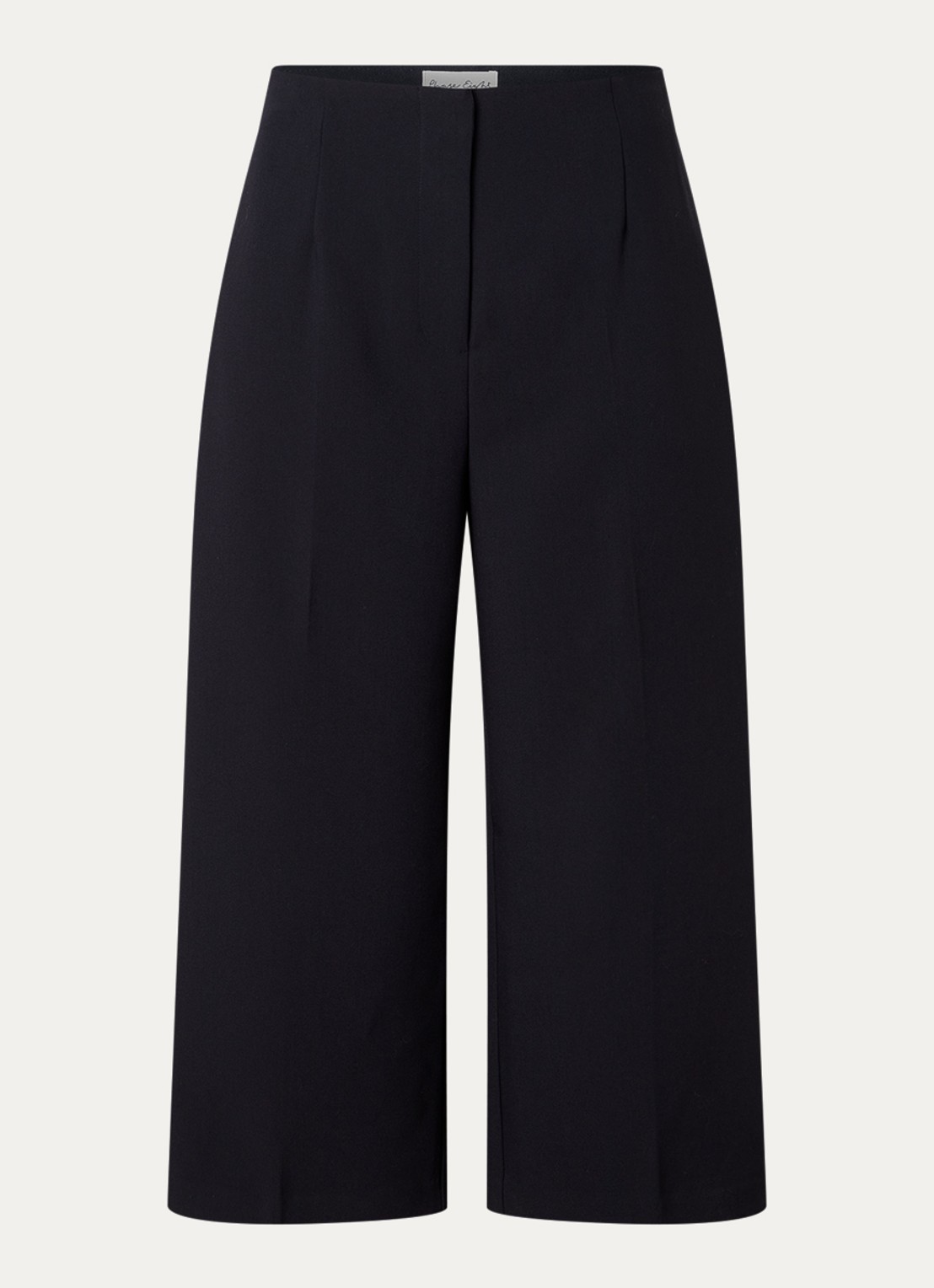 Phase Eight Petite Aubrielle high waist wide fit culotte met persplooi - voorkant 2 donkerblauw