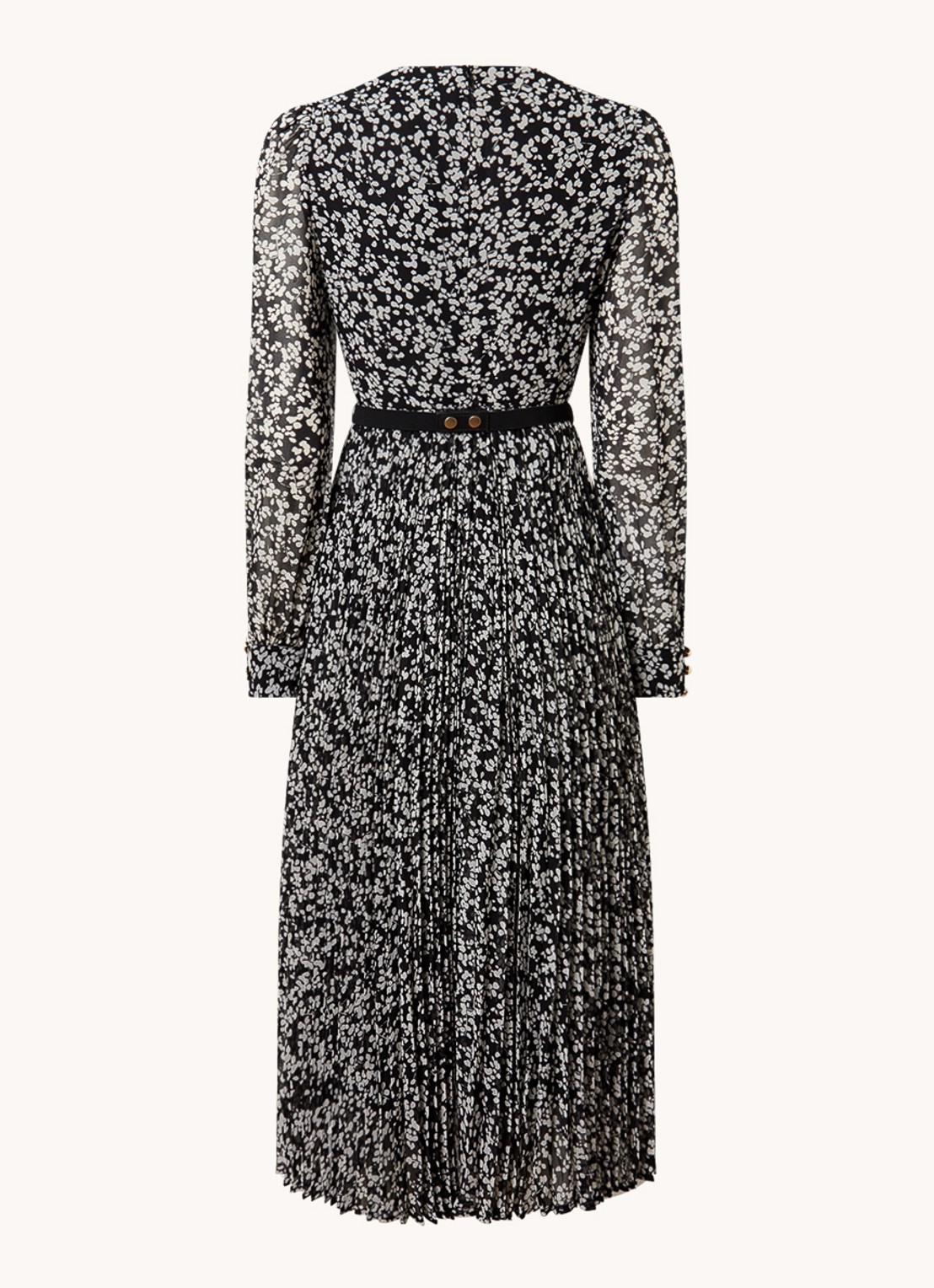 Phase Eight Petite Ayana midi tuniekjurk met bloemenprint en ceintuur - achterkant zwart
