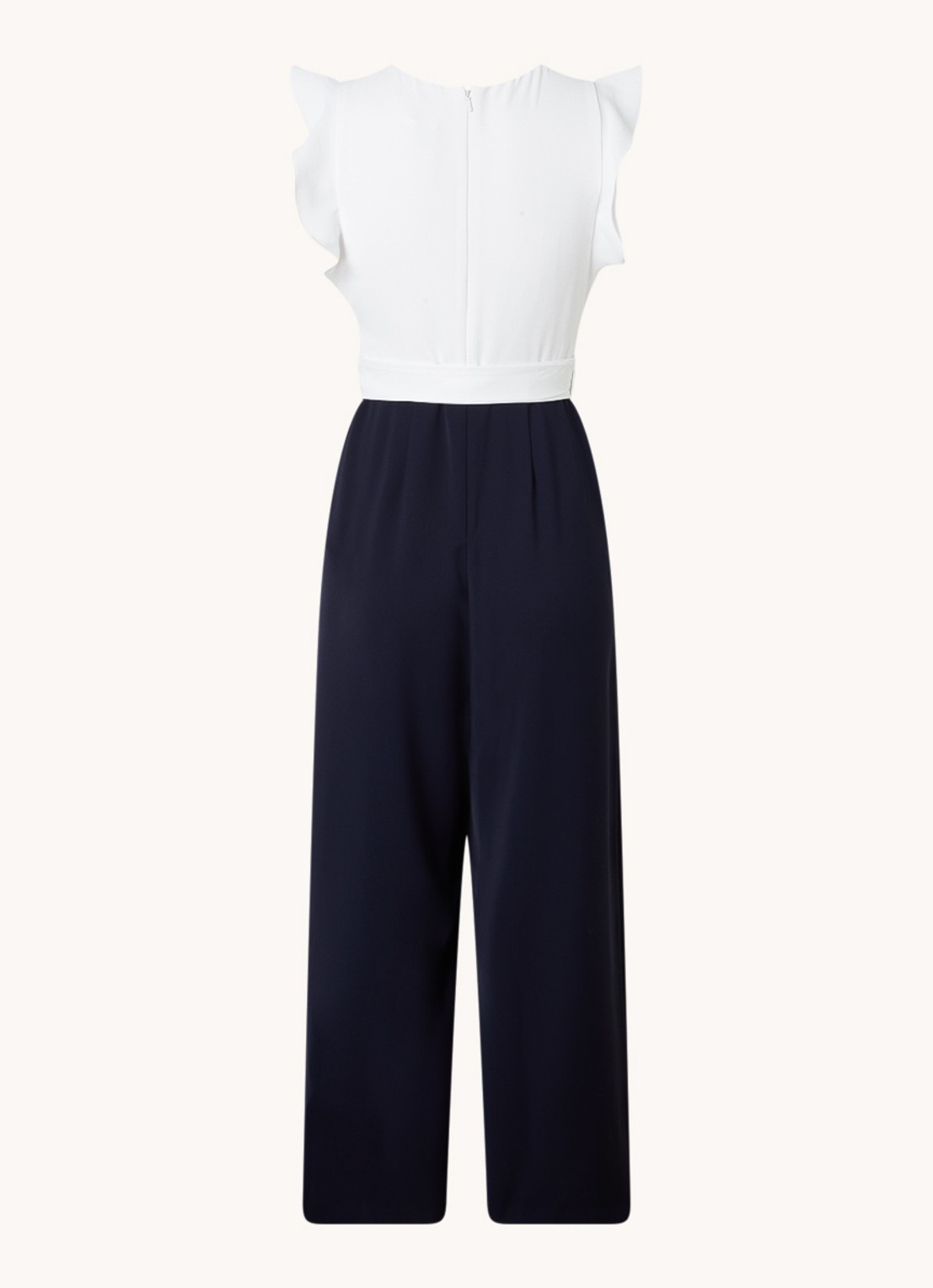 Phase Eight Petite Ayla wide fit jumpsuit met strikceintuur - achterkant donkerblauw
