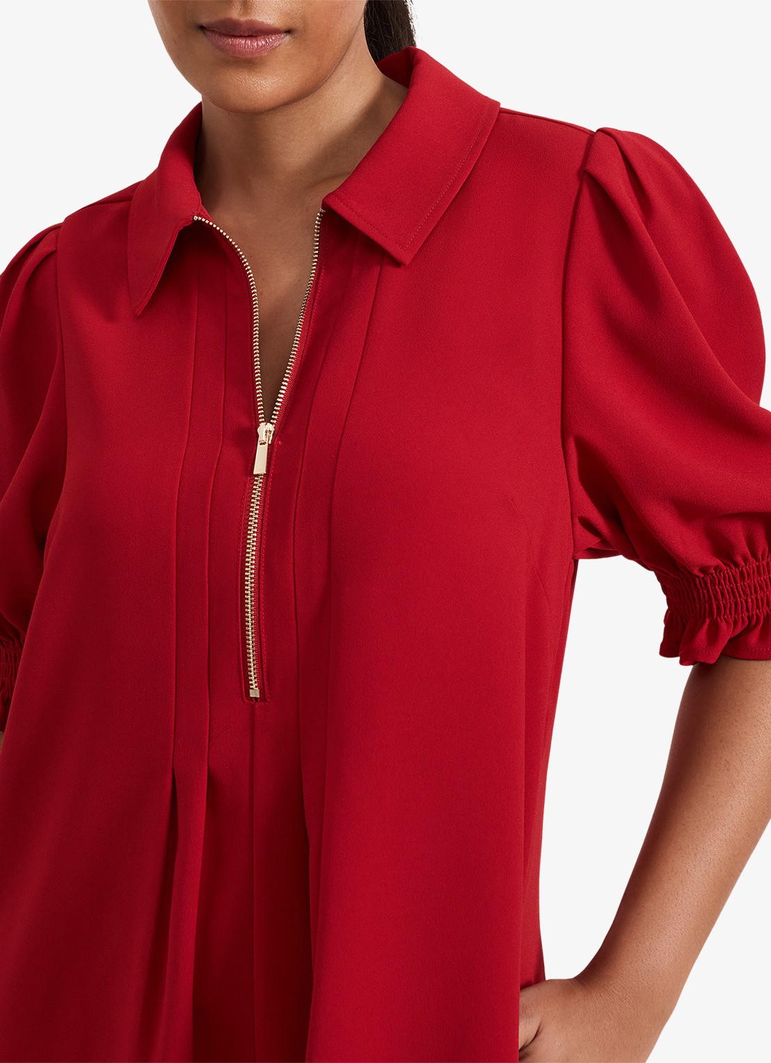 Phase Eight Petite Candice mini jurk met plooidetail - detail 2 rood