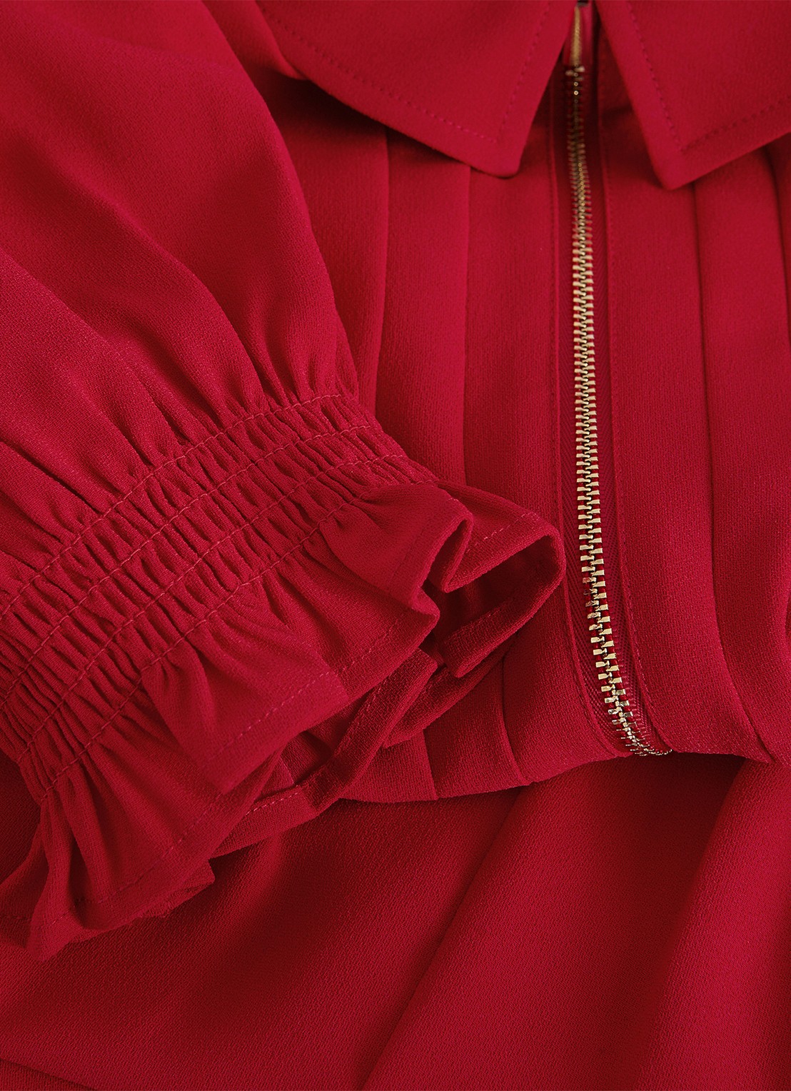 Phase Eight Petite Candice mini jurk met plooidetail - detail 3 rood