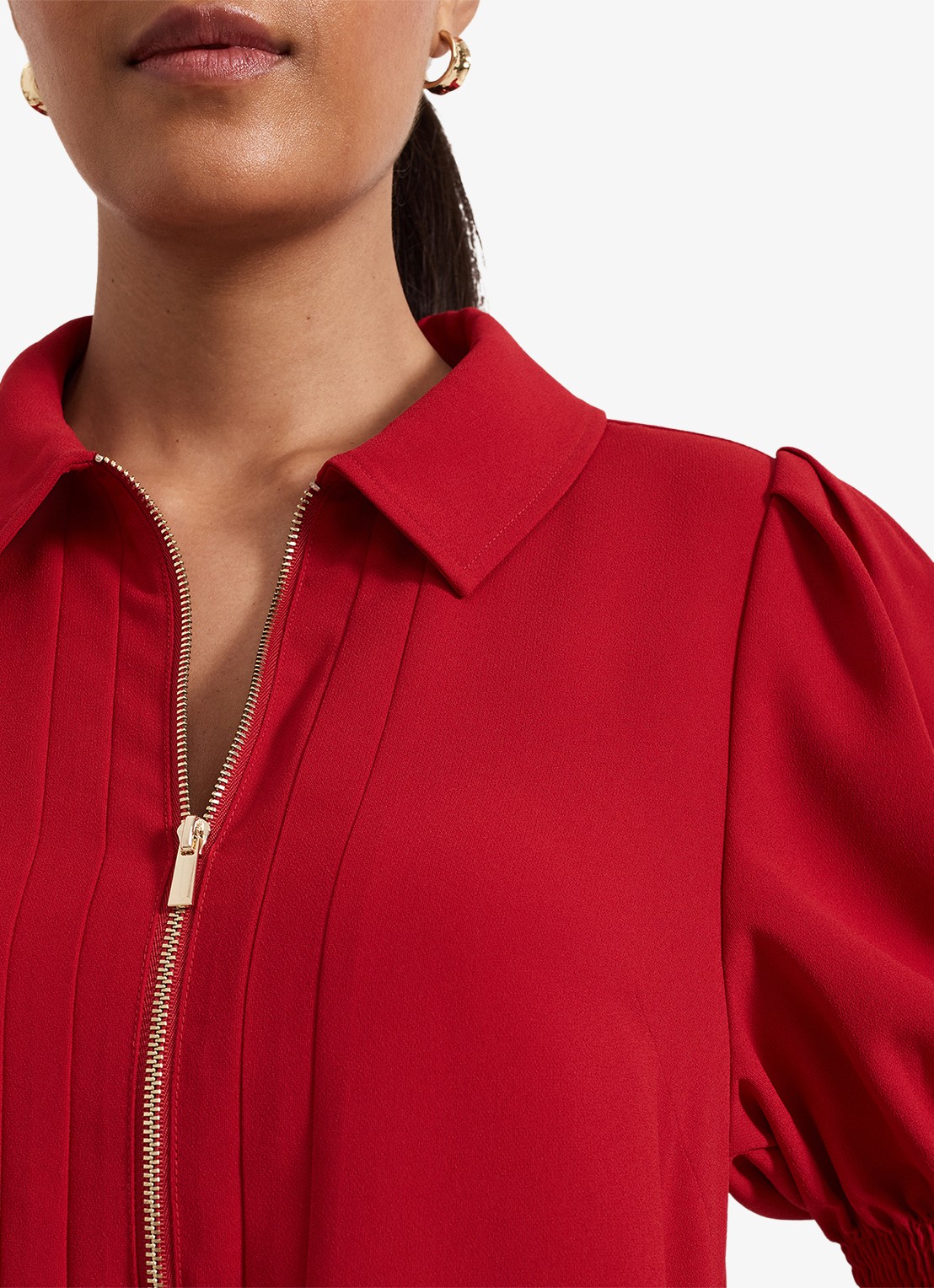 Phase Eight Petite Candice mini jurk met plooidetail - detail 4 rood
