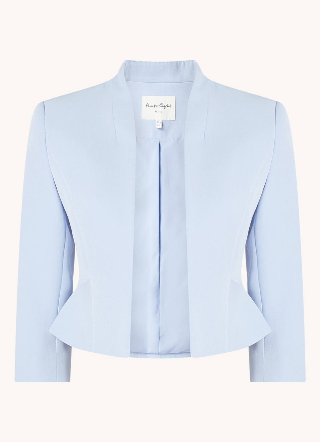 Phase Eight Petite Daisy bolero met schoudervulling - voorkant 2 lichtblauw