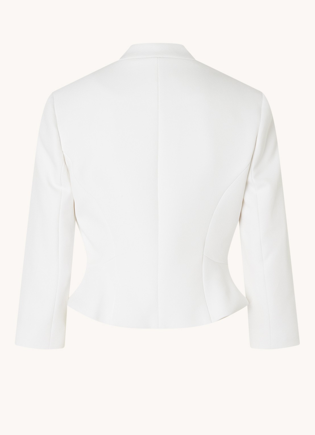 Phase Eight Petite Daisy cropped blazer met schoudervulling - voorkant gebroken wit