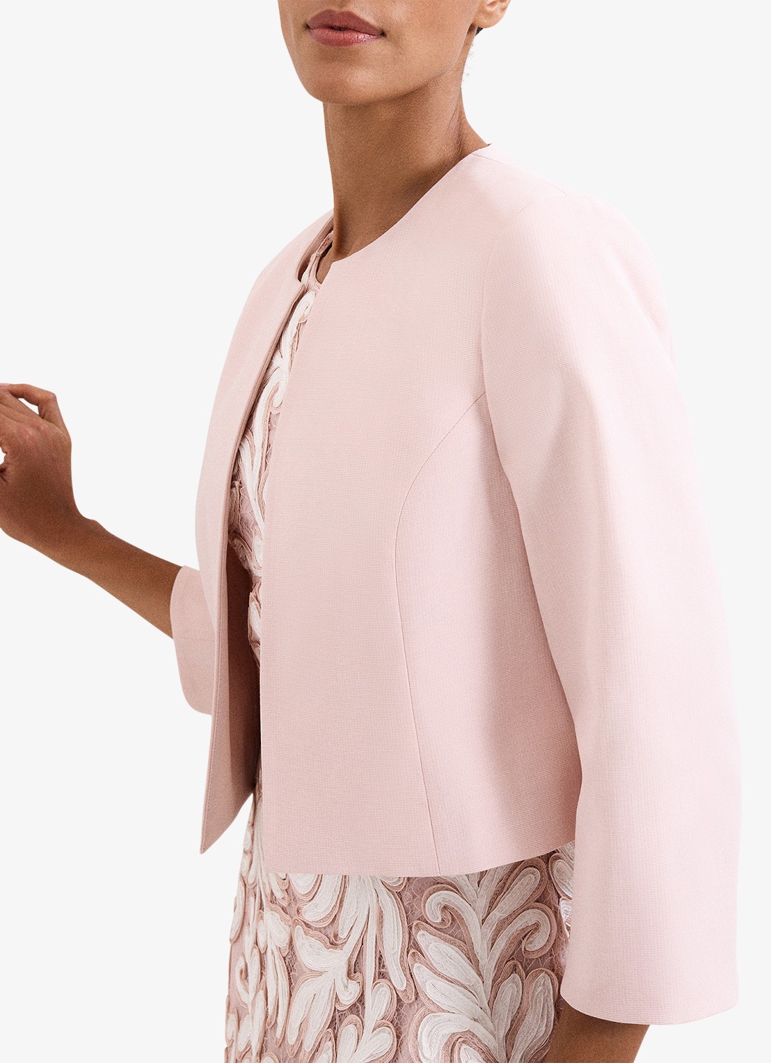 Phase Eight Petite Elizabeth bolero met structuur - detail 3 oudroze