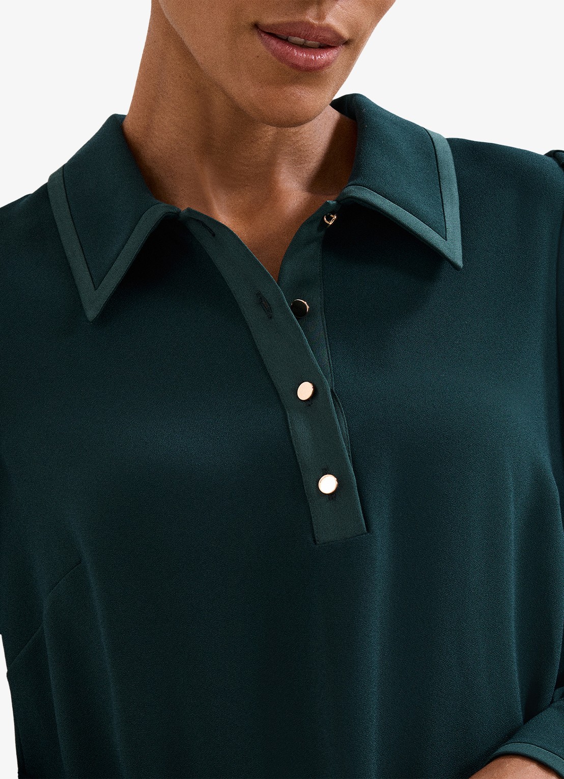 Phase Eight Petite Gina mini jurk met polokraag - detail 6 groen