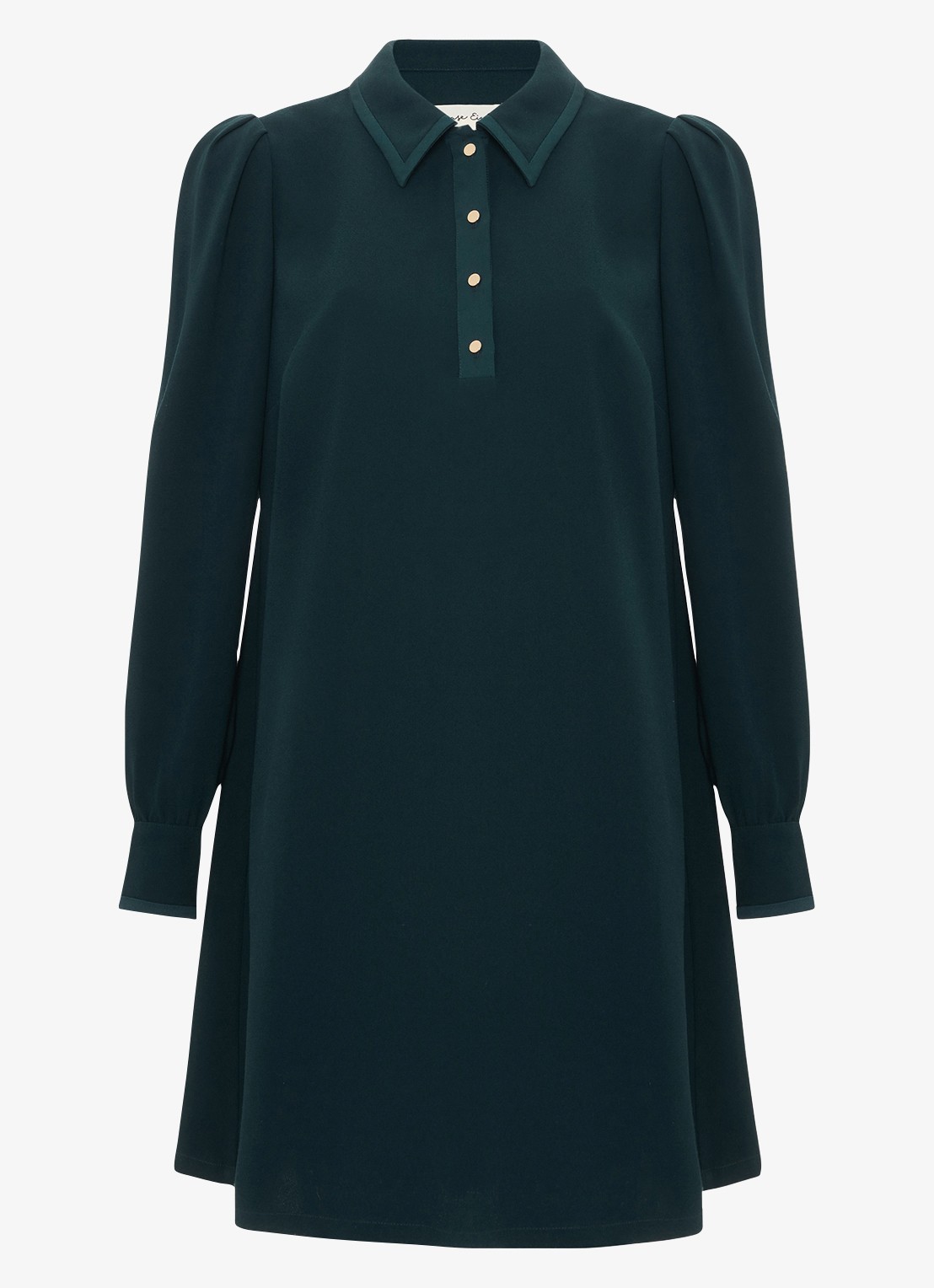 Phase Eight Petite Gina mini jurk met polokraag - voorkant groen