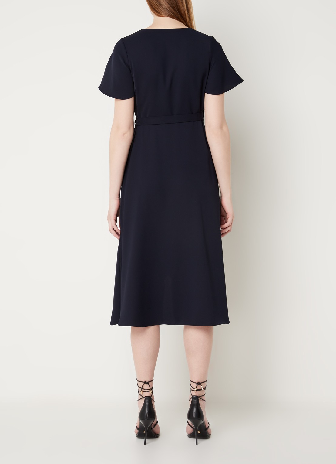 Phase Eight Petite Julissa Dress Navy 08 - achterkant lichtblauw