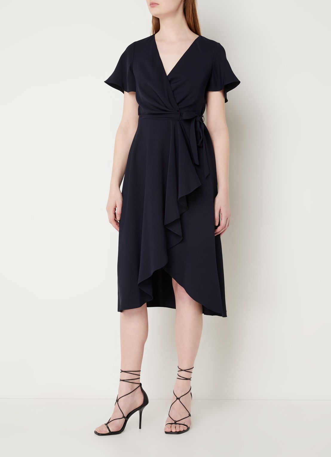 Phase Eight Petite Julissa Dress Navy 08 - detail 4 lichtblauw