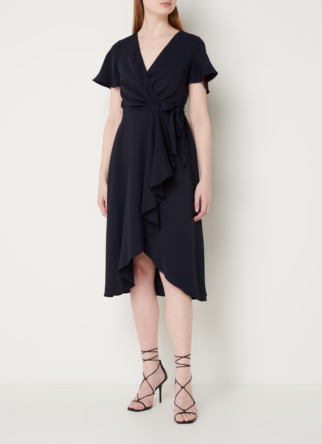 Phase Eight Petite Julissa Dress Navy 08 - voorkant 3 lichtblauw