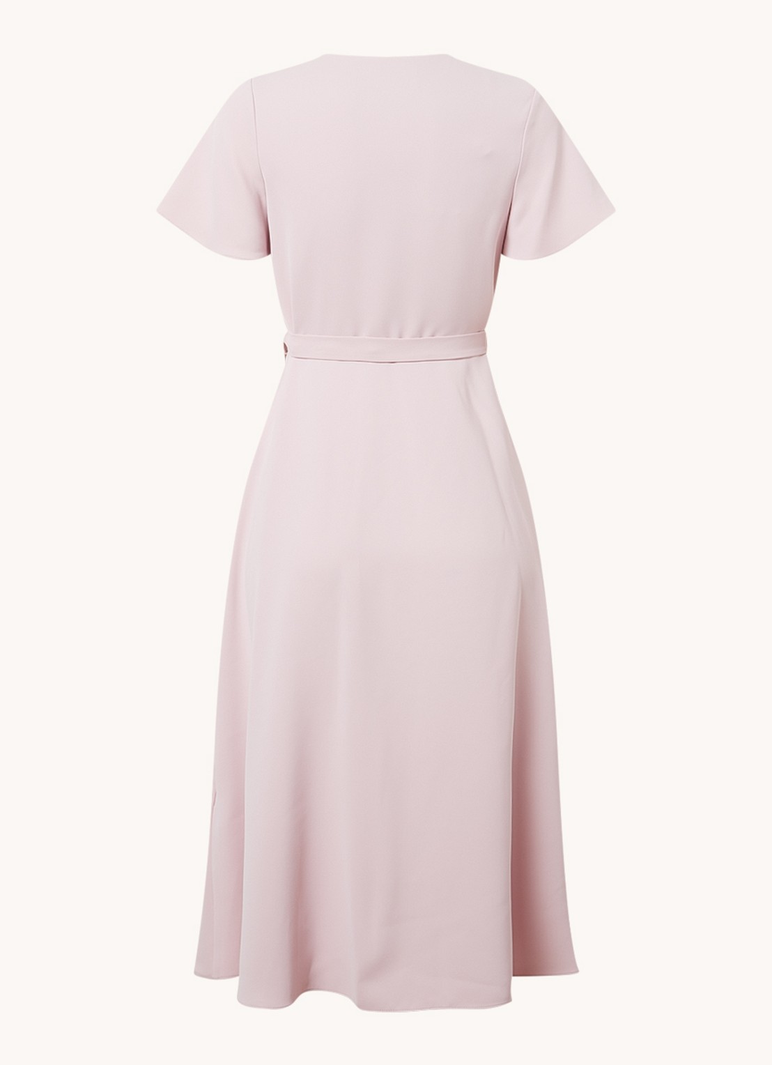 Phase Eight Petite Julissa midi wikkeljurk met strikceintuur - achterkant 2 roze