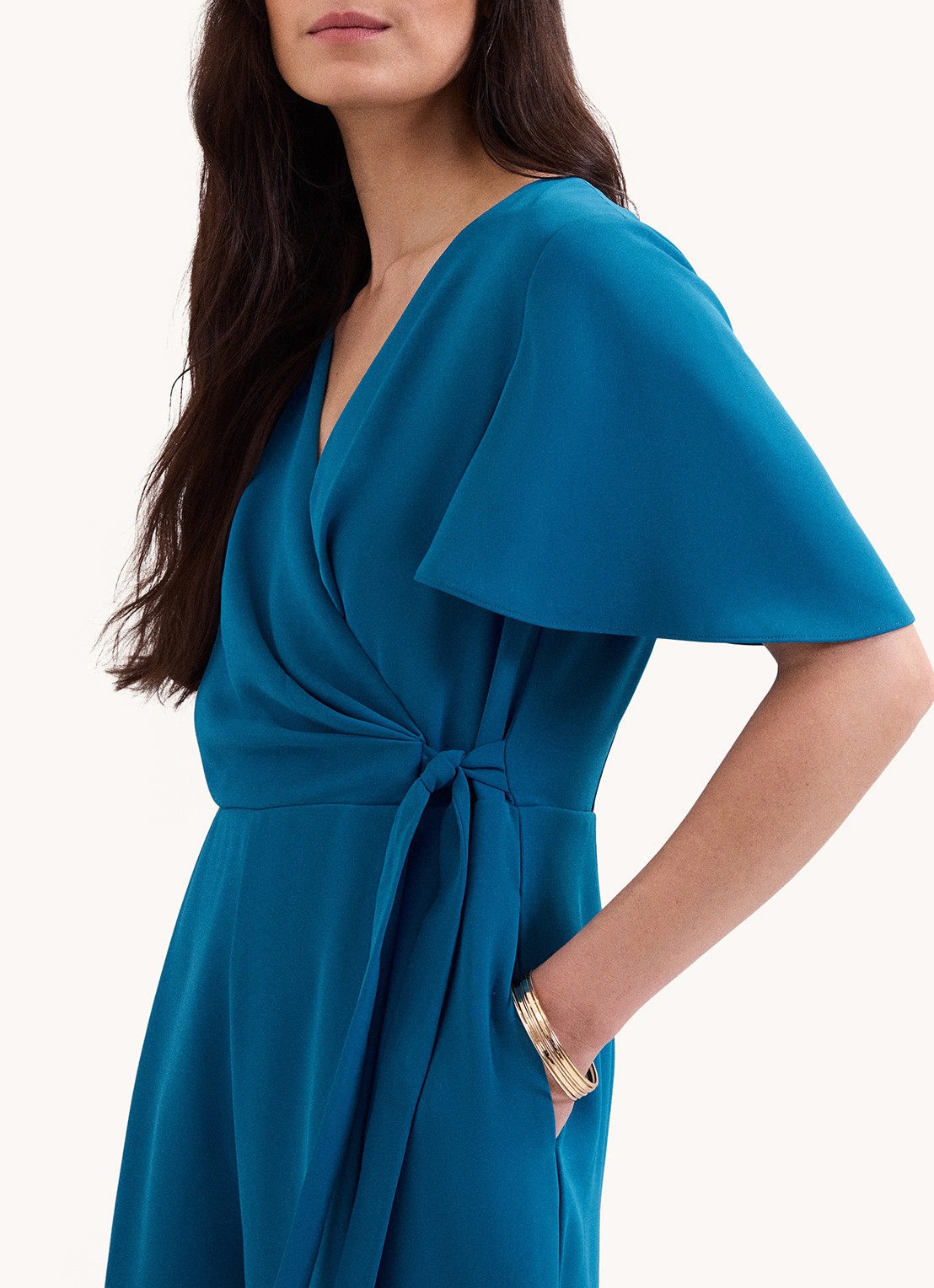 Phase Eight Petite Julissa wide fit jumpsuit met V-hals - detail 4 turquoise