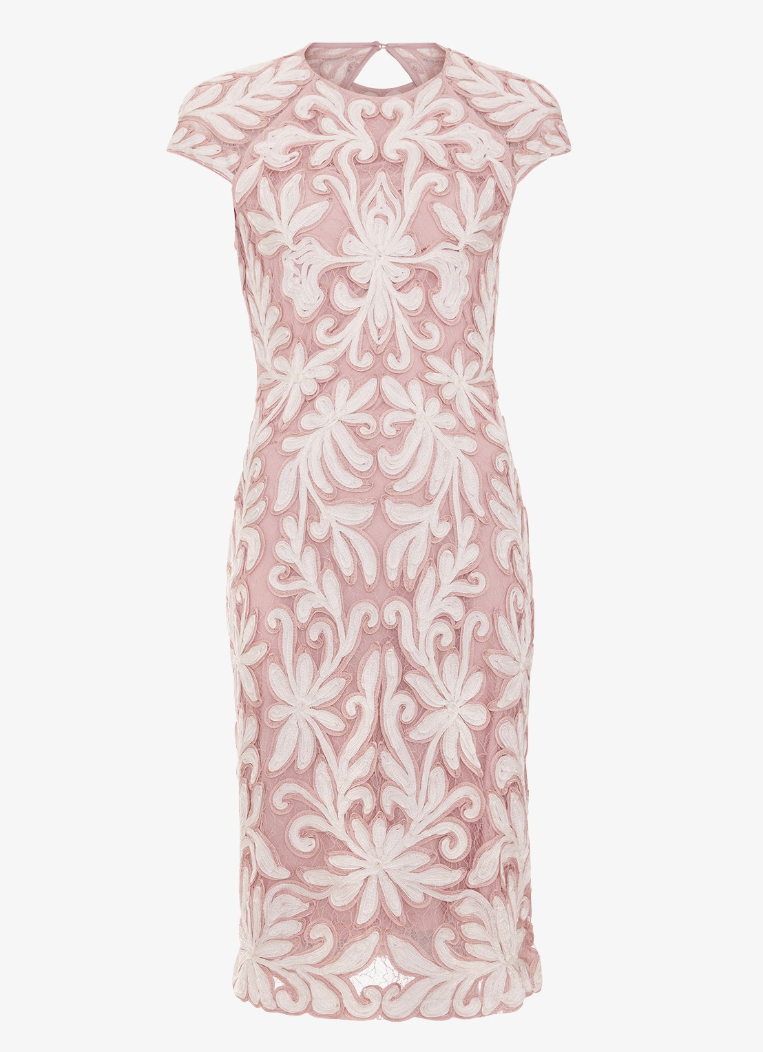 Phase Eight Petite Karima midi jurk met borduring - voorkant 6 oudroze