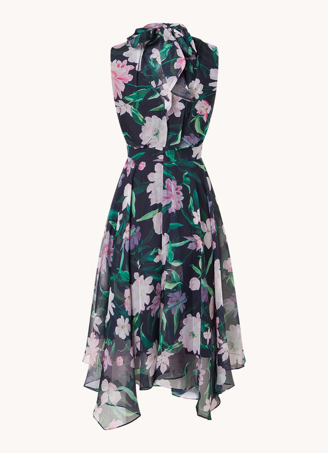 Phase Eight Petite Lucinda midi jurk met bloemenprint - achterkant zwart