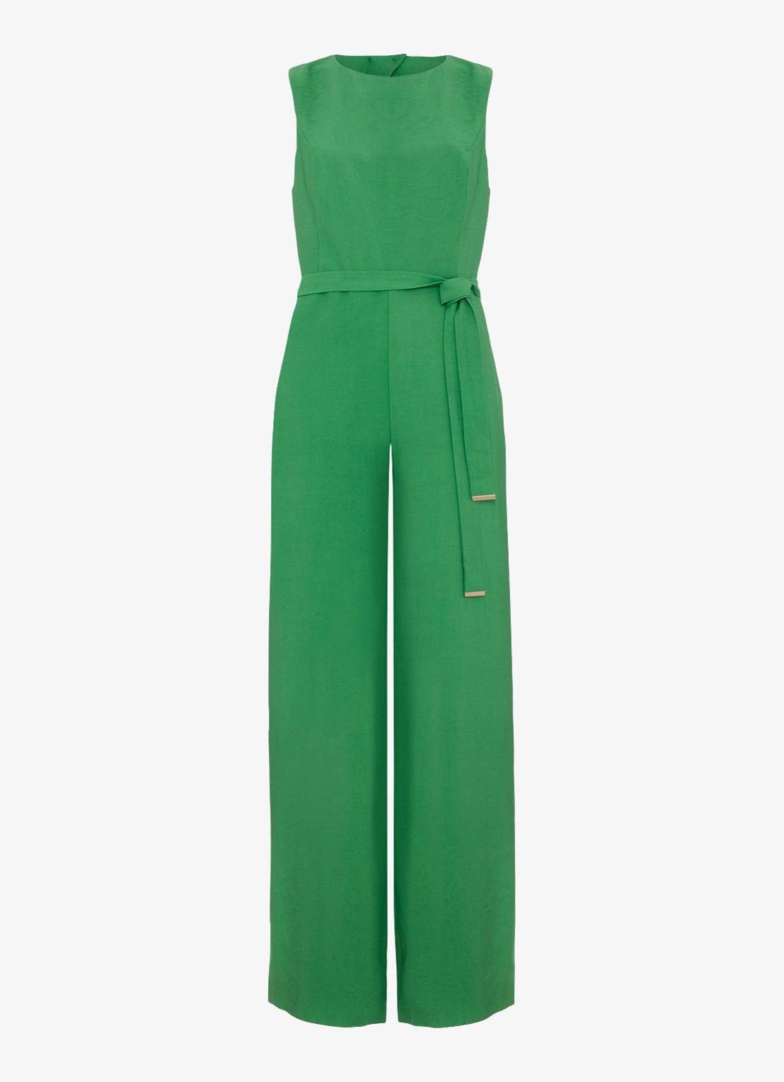 Phase Eight Petite Marta loose fit jumpsuit met strikceintuur - voorkant 2 groen