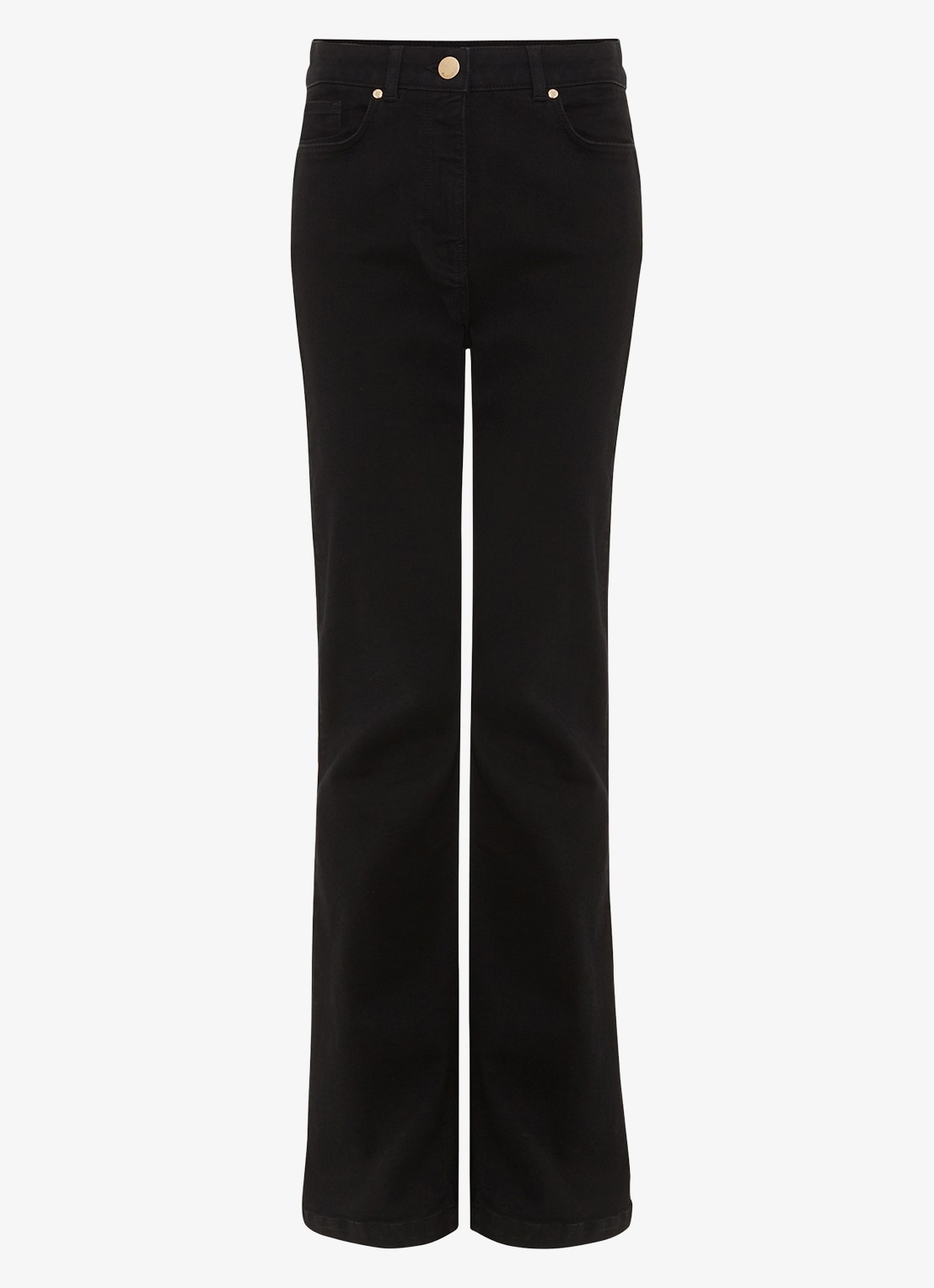 Phase Eight Petite Olivia high waist flared fit jeans met gekleurde wassing - voorkant 6 zwart